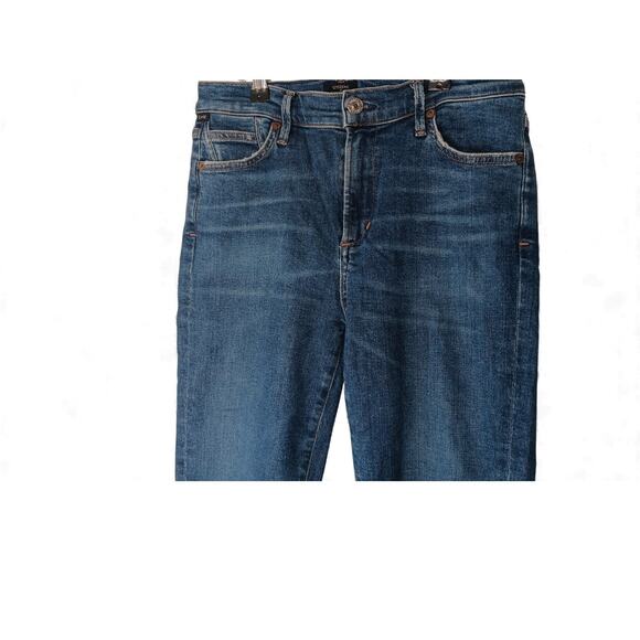 Citizens of Humanity Rocket Crop Mid Rise Skinny Jeans Blue Distressed 26 - Picture 5 of 16